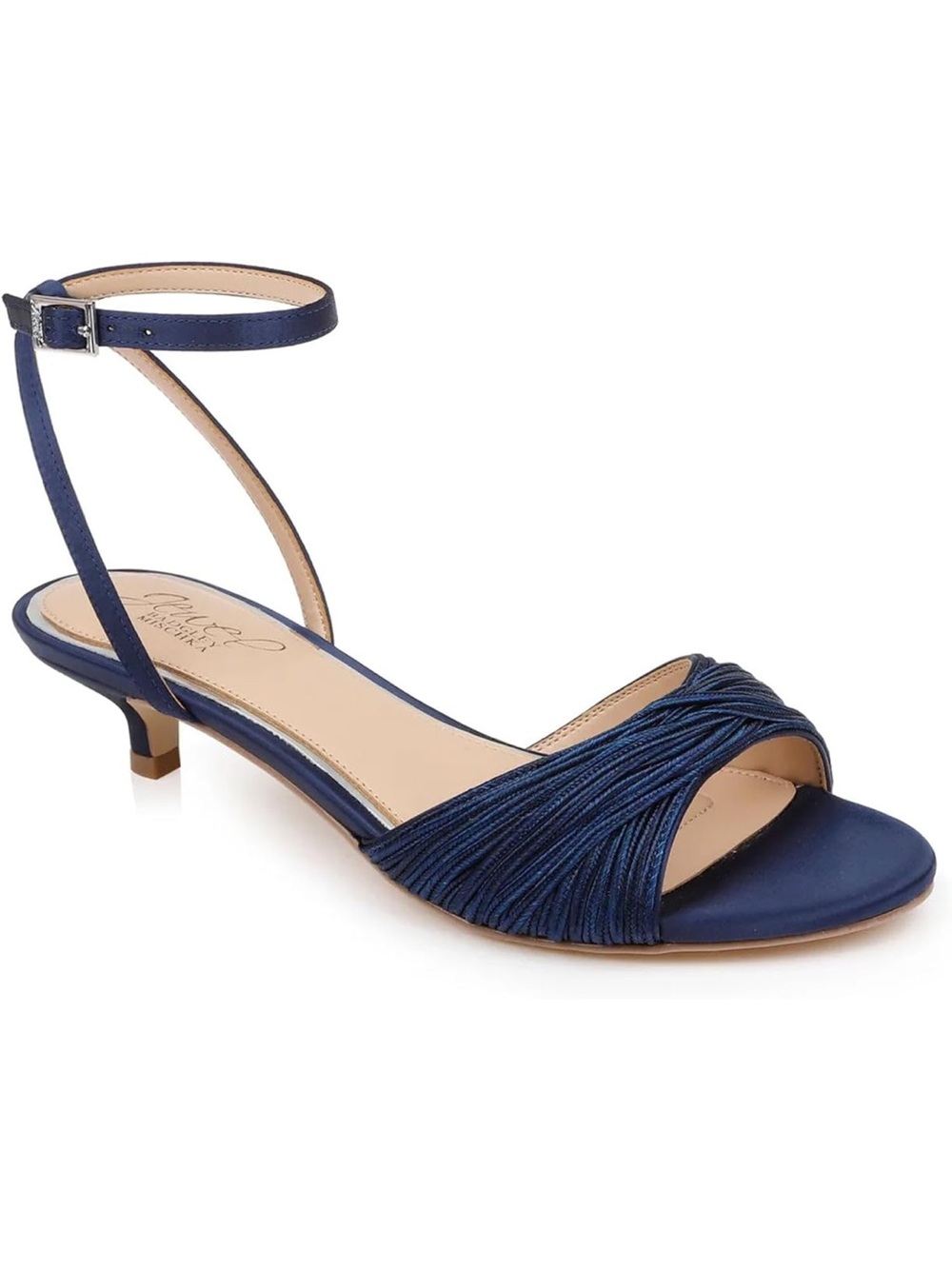 Badgley Mischka Navy Blue Strappy Flat Sandals